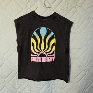 Ol Navy Kids Shine Bright Graphic Sleeveless Top - Black Sz XL 14-16